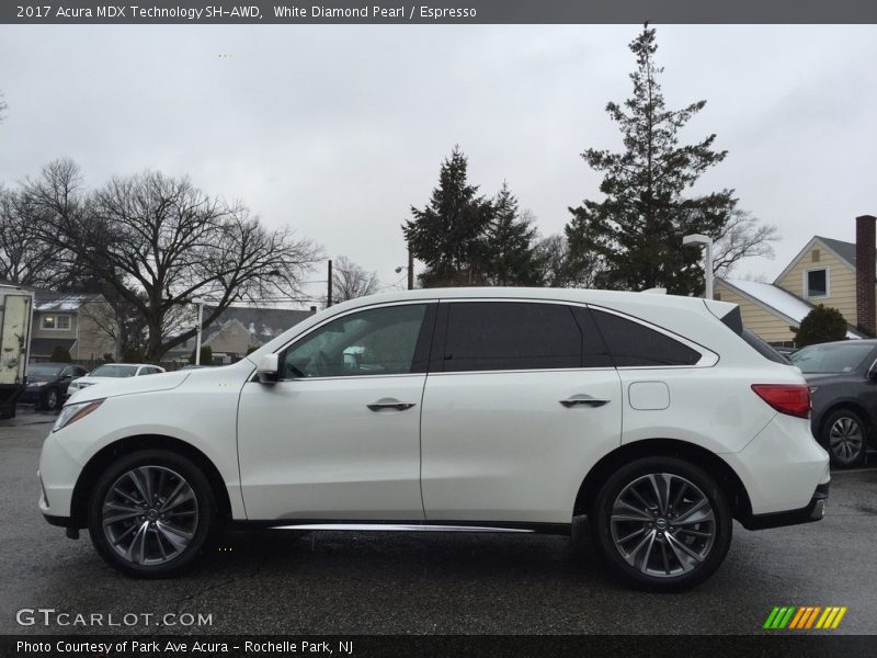 White Diamond Pearl / Espresso 2017 Acura MDX Technology SH-AWD