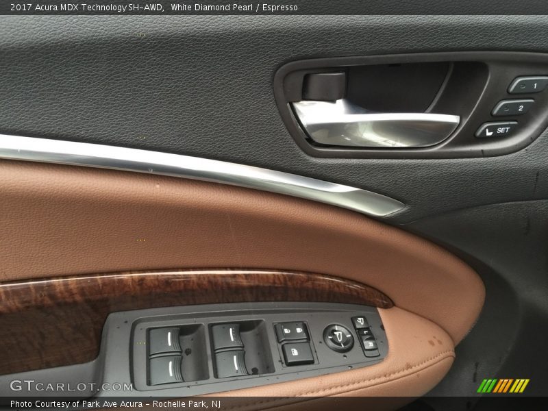 White Diamond Pearl / Espresso 2017 Acura MDX Technology SH-AWD