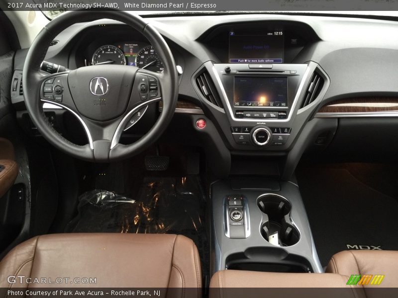 White Diamond Pearl / Espresso 2017 Acura MDX Technology SH-AWD