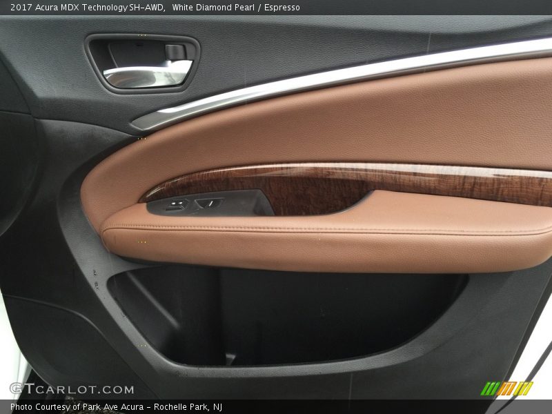 White Diamond Pearl / Espresso 2017 Acura MDX Technology SH-AWD