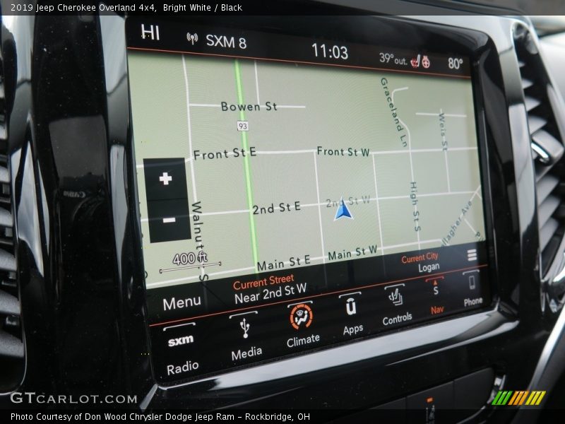 Bright White / Black 2019 Jeep Cherokee Overland 4x4