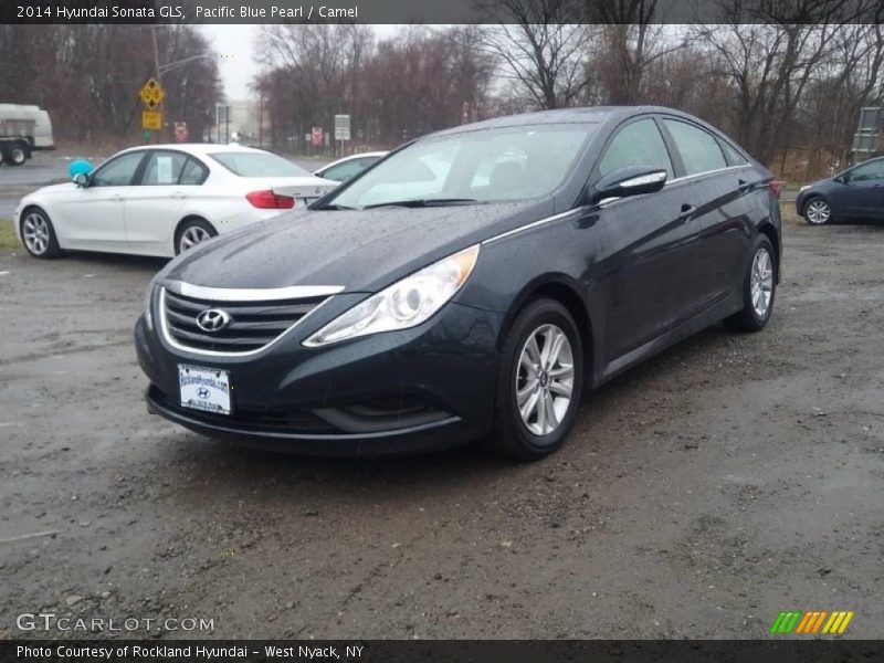 Pacific Blue Pearl / Camel 2014 Hyundai Sonata GLS
