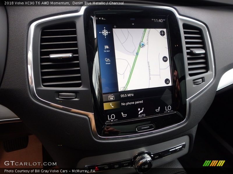 Denim Blue Metallic / Charcoal 2018 Volvo XC90 T6 AWD Momentum