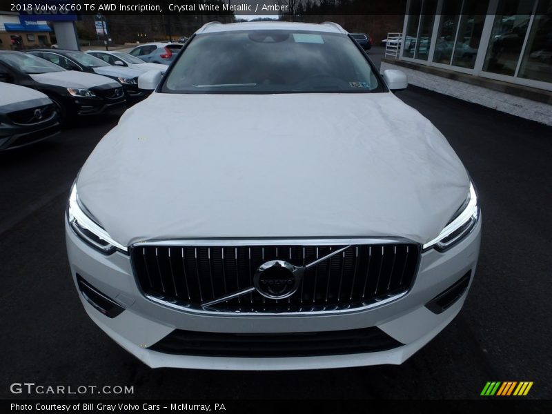 Crystal White Metallic / Amber 2018 Volvo XC60 T6 AWD Inscription
