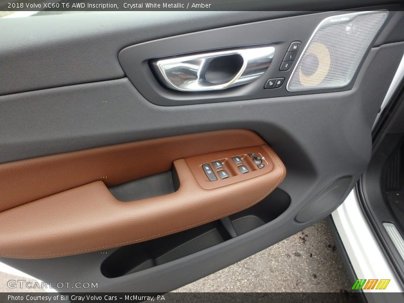 Crystal White Metallic / Amber 2018 Volvo XC60 T6 AWD Inscription