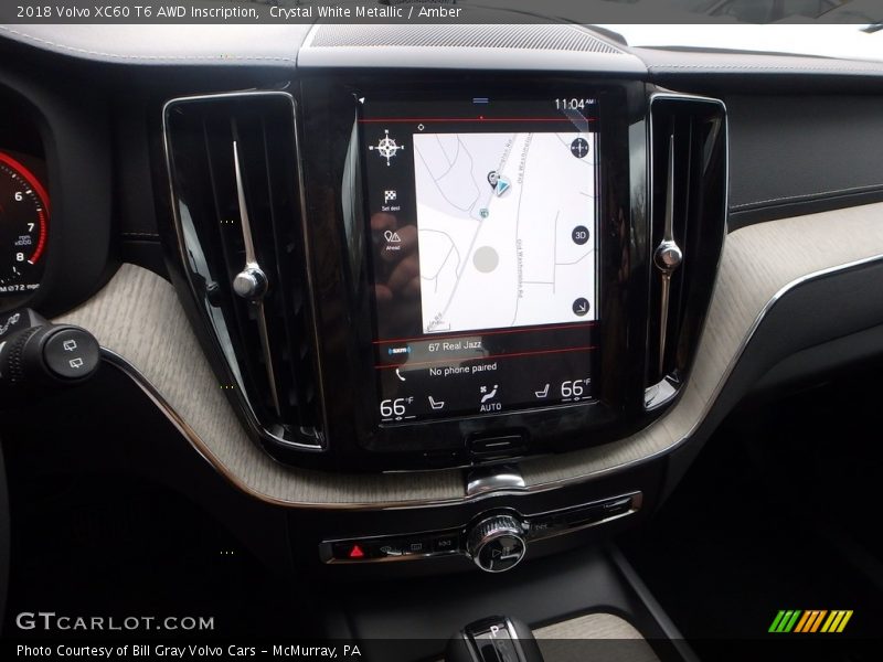 Crystal White Metallic / Amber 2018 Volvo XC60 T6 AWD Inscription