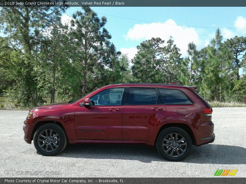 Velvet Red Pearl / Black 2018 Jeep Grand Cherokee High Altitude