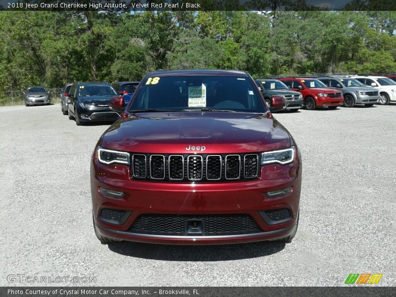 Velvet Red Pearl / Black 2018 Jeep Grand Cherokee High Altitude