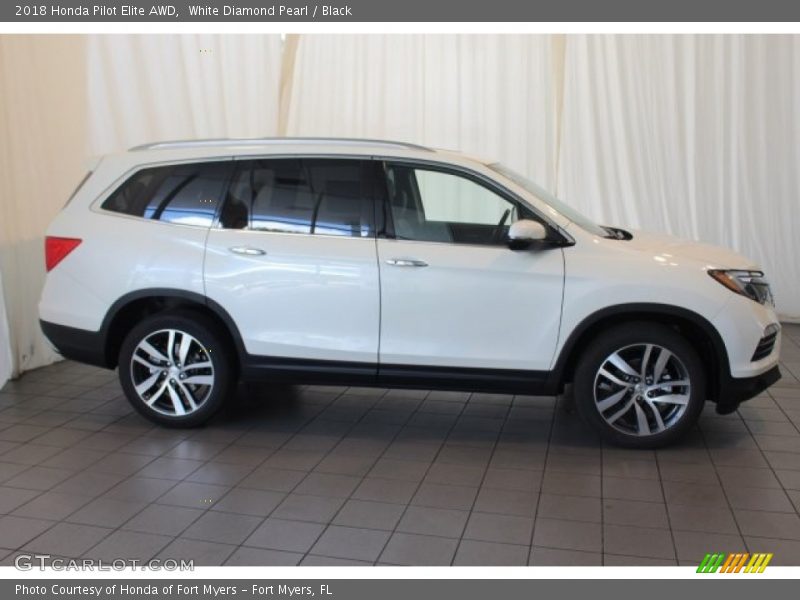 White Diamond Pearl / Black 2018 Honda Pilot Elite AWD