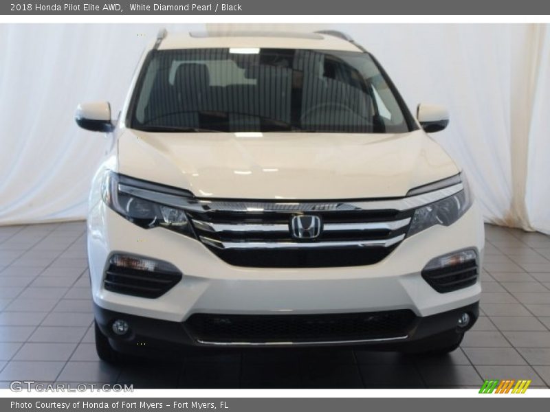 White Diamond Pearl / Black 2018 Honda Pilot Elite AWD