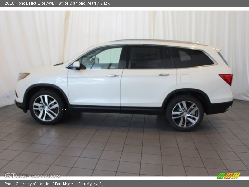 White Diamond Pearl / Black 2018 Honda Pilot Elite AWD