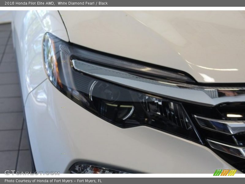 White Diamond Pearl / Black 2018 Honda Pilot Elite AWD