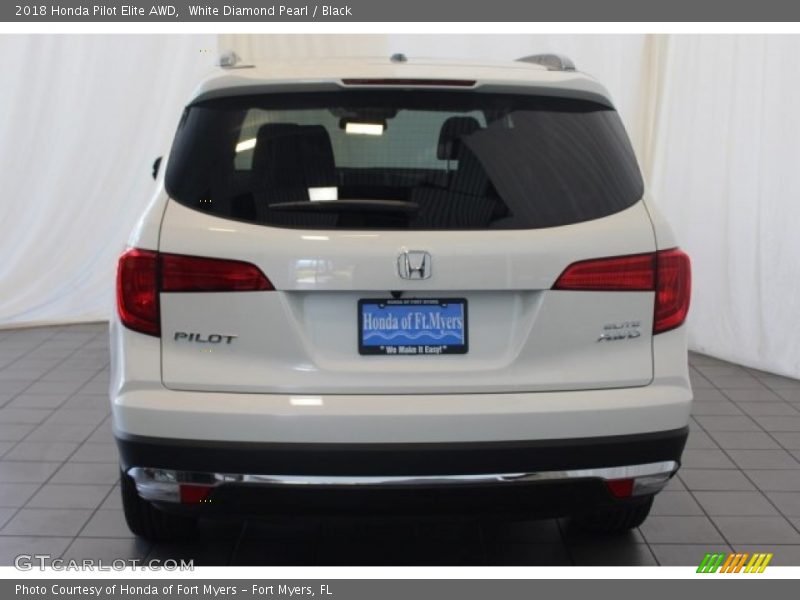 White Diamond Pearl / Black 2018 Honda Pilot Elite AWD