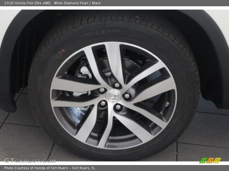 White Diamond Pearl / Black 2018 Honda Pilot Elite AWD