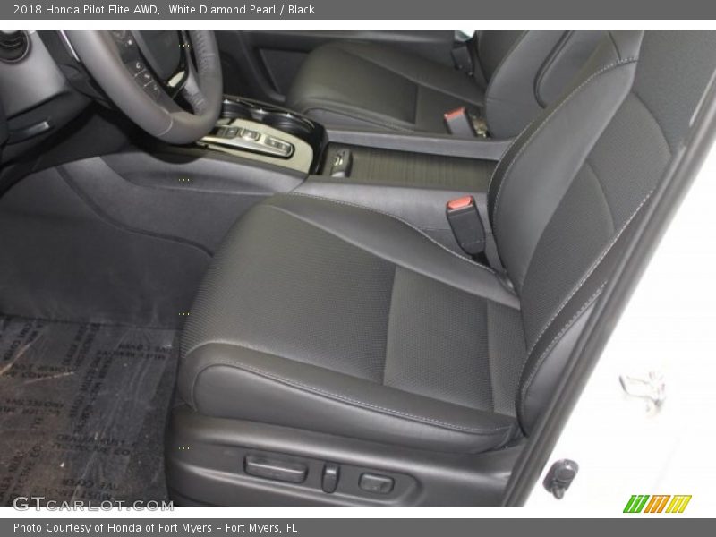 White Diamond Pearl / Black 2018 Honda Pilot Elite AWD