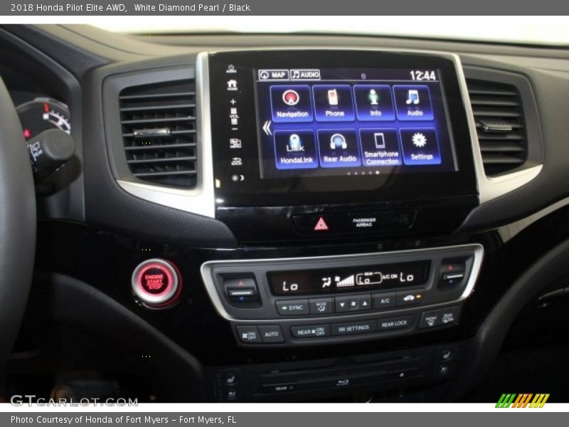White Diamond Pearl / Black 2018 Honda Pilot Elite AWD