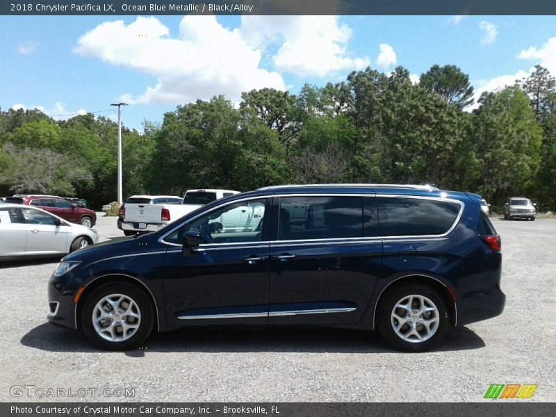 Ocean Blue Metallic / Black/Alloy 2018 Chrysler Pacifica LX