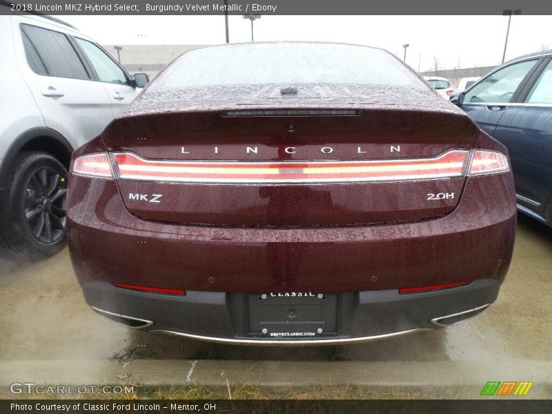 Burgundy Velvet Metallic / Ebony 2018 Lincoln MKZ Hybrid Select