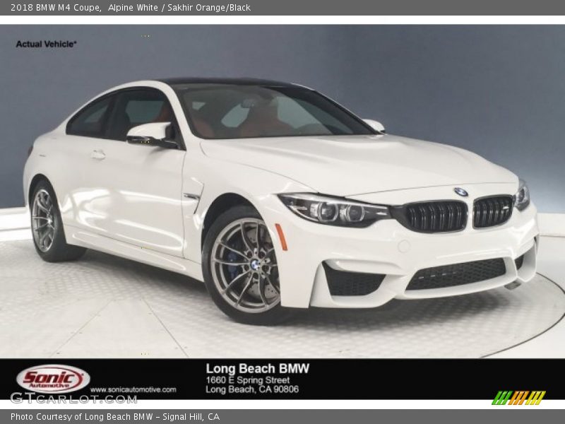 Alpine White / Sakhir Orange/Black 2018 BMW M4 Coupe