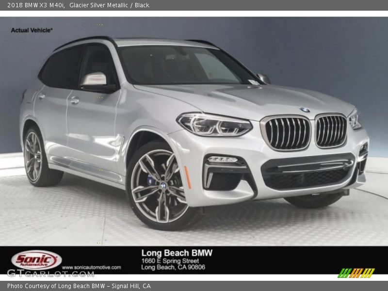 Glacier Silver Metallic / Black 2018 BMW X3 M40i
