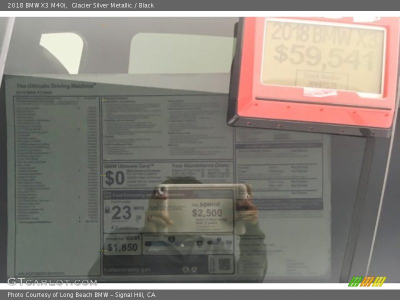 Glacier Silver Metallic / Black 2018 BMW X3 M40i