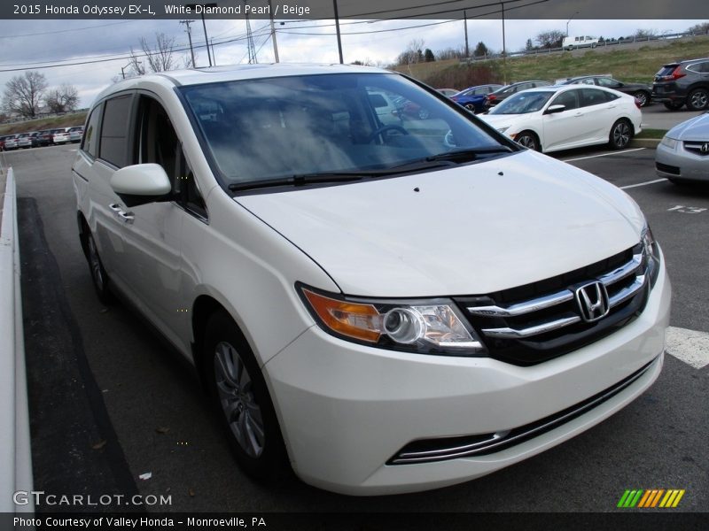 White Diamond Pearl / Beige 2015 Honda Odyssey EX-L