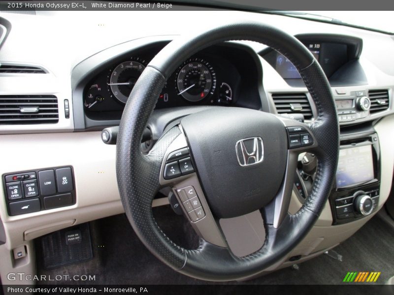 White Diamond Pearl / Beige 2015 Honda Odyssey EX-L
