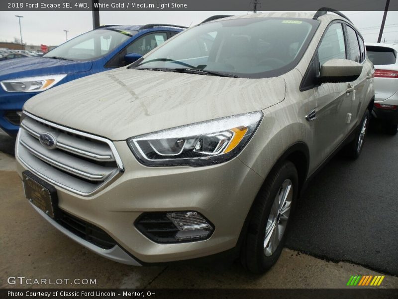 White Gold / Medium Light Stone 2018 Ford Escape SEL 4WD