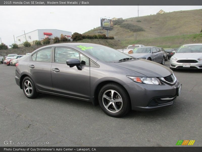 Modern Steel Metallic / Black 2015 Honda Civic SE Sedan