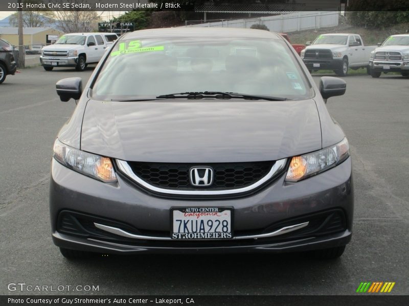 Modern Steel Metallic / Black 2015 Honda Civic SE Sedan