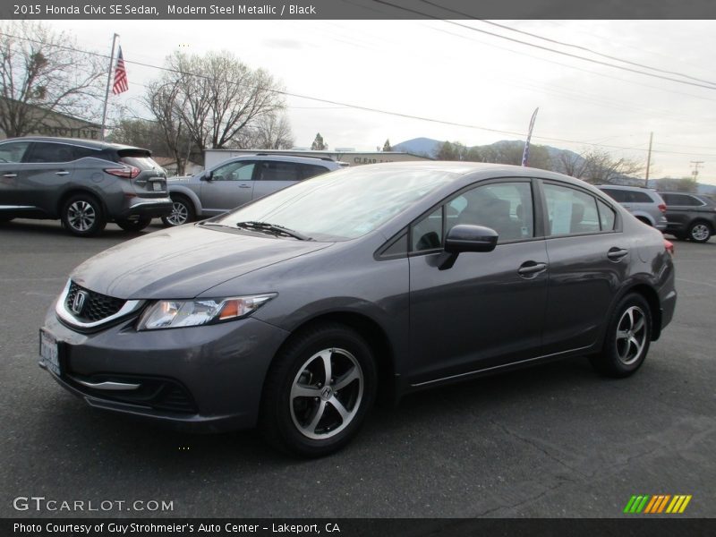Modern Steel Metallic / Black 2015 Honda Civic SE Sedan