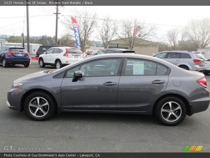 Modern Steel Metallic / Black 2015 Honda Civic SE Sedan