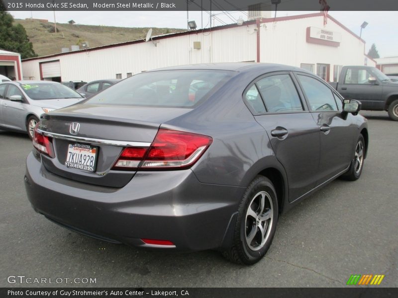 Modern Steel Metallic / Black 2015 Honda Civic SE Sedan