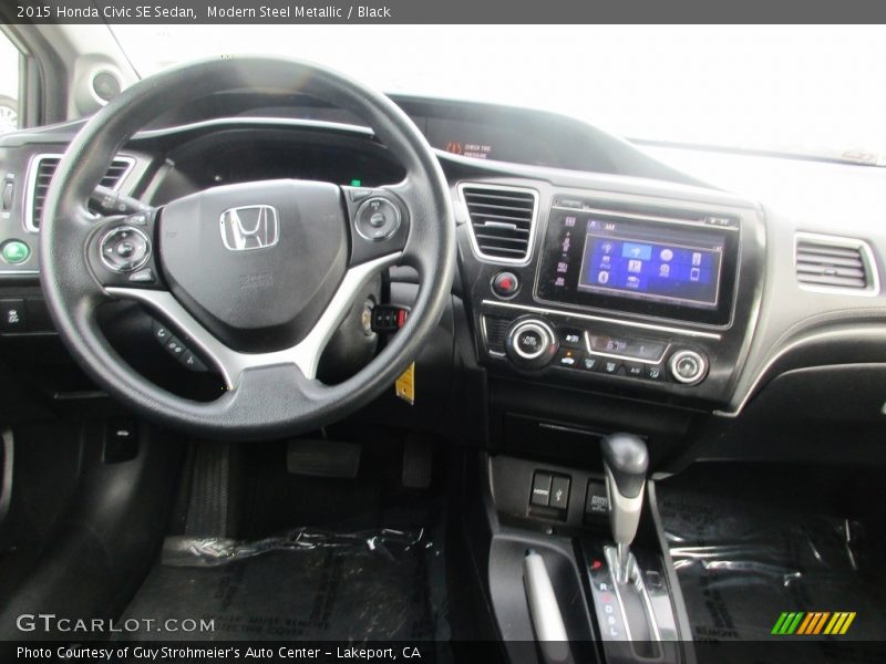 Modern Steel Metallic / Black 2015 Honda Civic SE Sedan