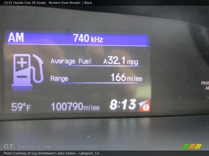 Modern Steel Metallic / Black 2015 Honda Civic SE Sedan