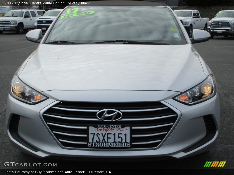 Silver / Black 2017 Hyundai Elantra Value Edition