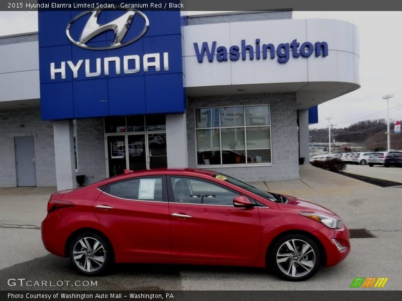 Geranium Red / Black 2015 Hyundai Elantra Limited Sedan