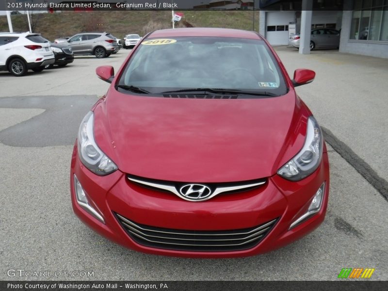 Geranium Red / Black 2015 Hyundai Elantra Limited Sedan