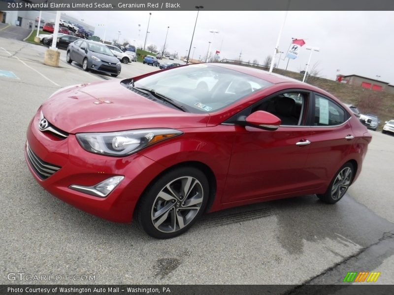 Geranium Red / Black 2015 Hyundai Elantra Limited Sedan