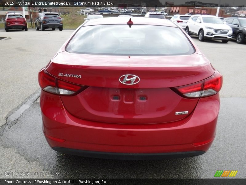 Geranium Red / Black 2015 Hyundai Elantra Limited Sedan