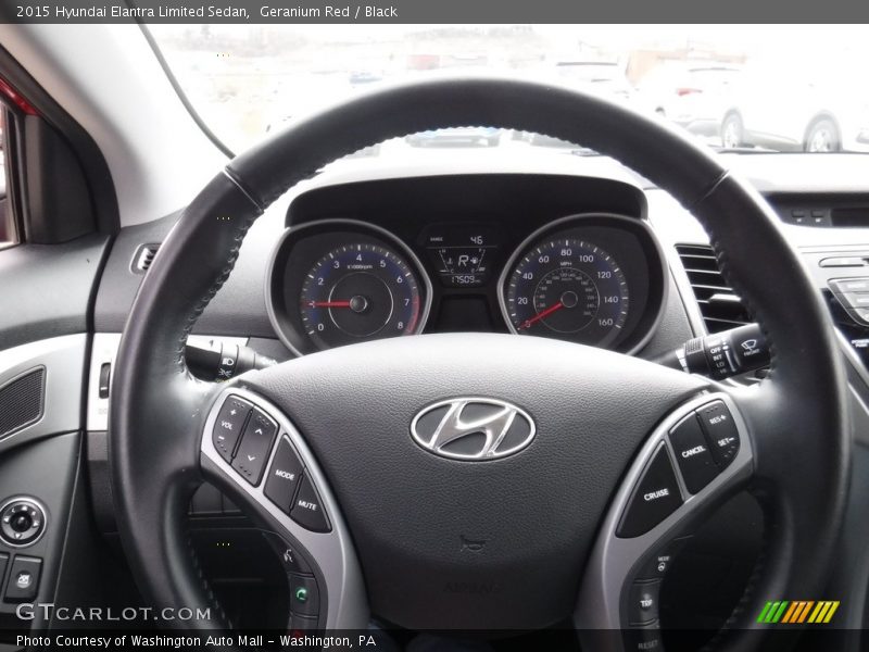 Geranium Red / Black 2015 Hyundai Elantra Limited Sedan