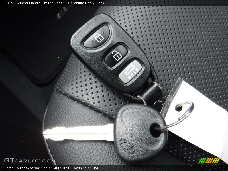 Geranium Red / Black 2015 Hyundai Elantra Limited Sedan