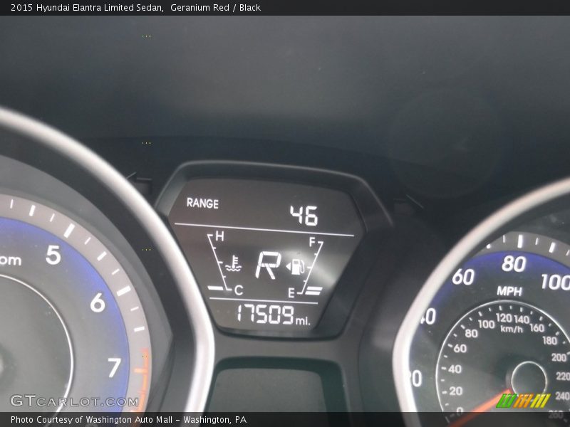 Geranium Red / Black 2015 Hyundai Elantra Limited Sedan