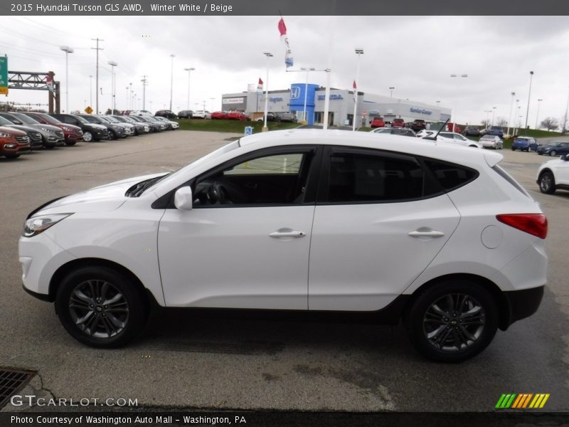 Winter White / Beige 2015 Hyundai Tucson GLS AWD