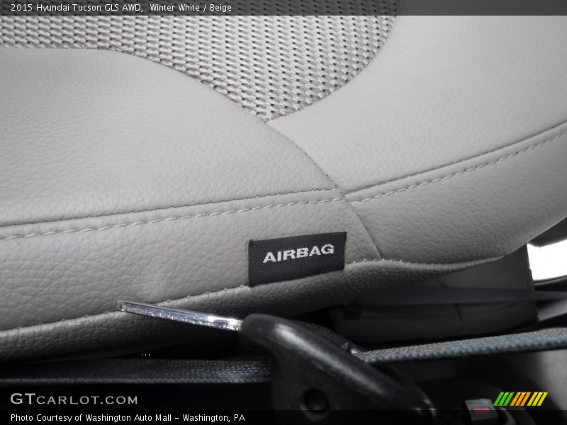 Winter White / Beige 2015 Hyundai Tucson GLS AWD