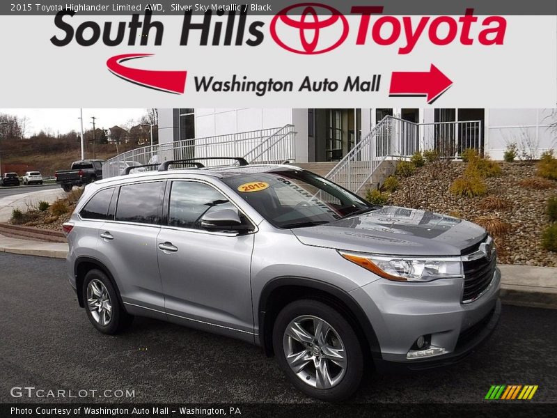 Silver Sky Metallic / Black 2015 Toyota Highlander Limited AWD