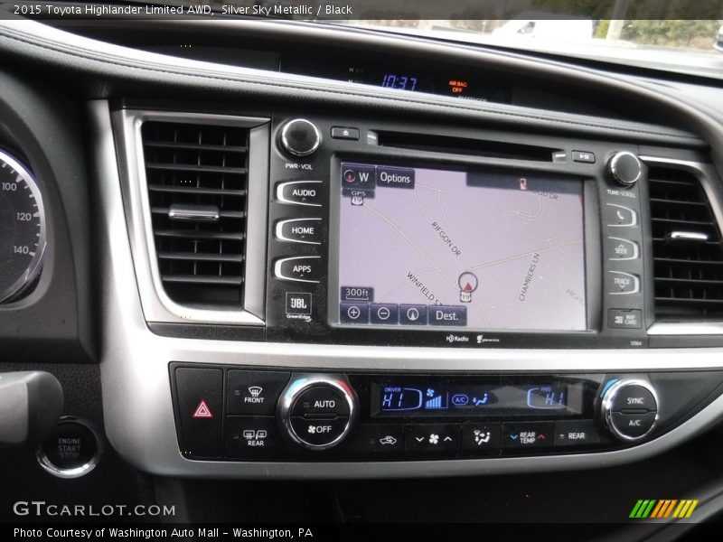 Silver Sky Metallic / Black 2015 Toyota Highlander Limited AWD
