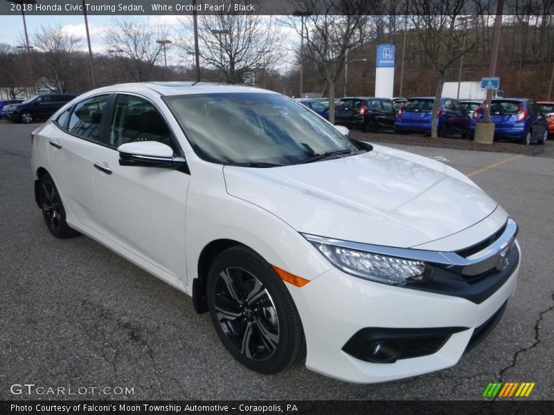 White Orchid Pearl / Black 2018 Honda Civic Touring Sedan