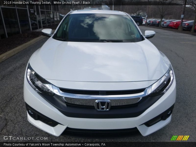 White Orchid Pearl / Black 2018 Honda Civic Touring Sedan