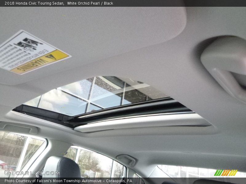 White Orchid Pearl / Black 2018 Honda Civic Touring Sedan
